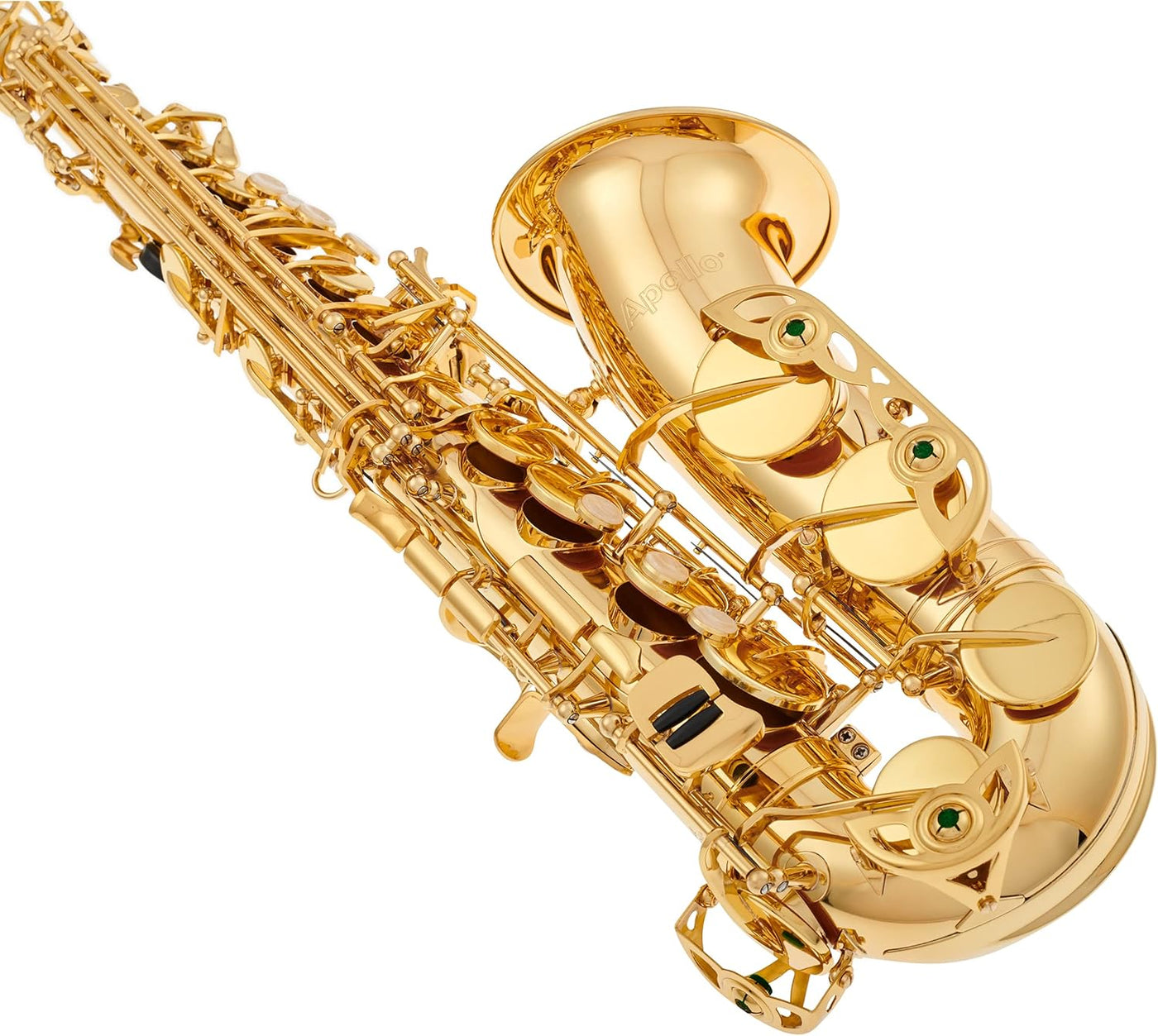 Apollo Alto Saxophone in gold lacquer with leather pads, complete with case and accessories