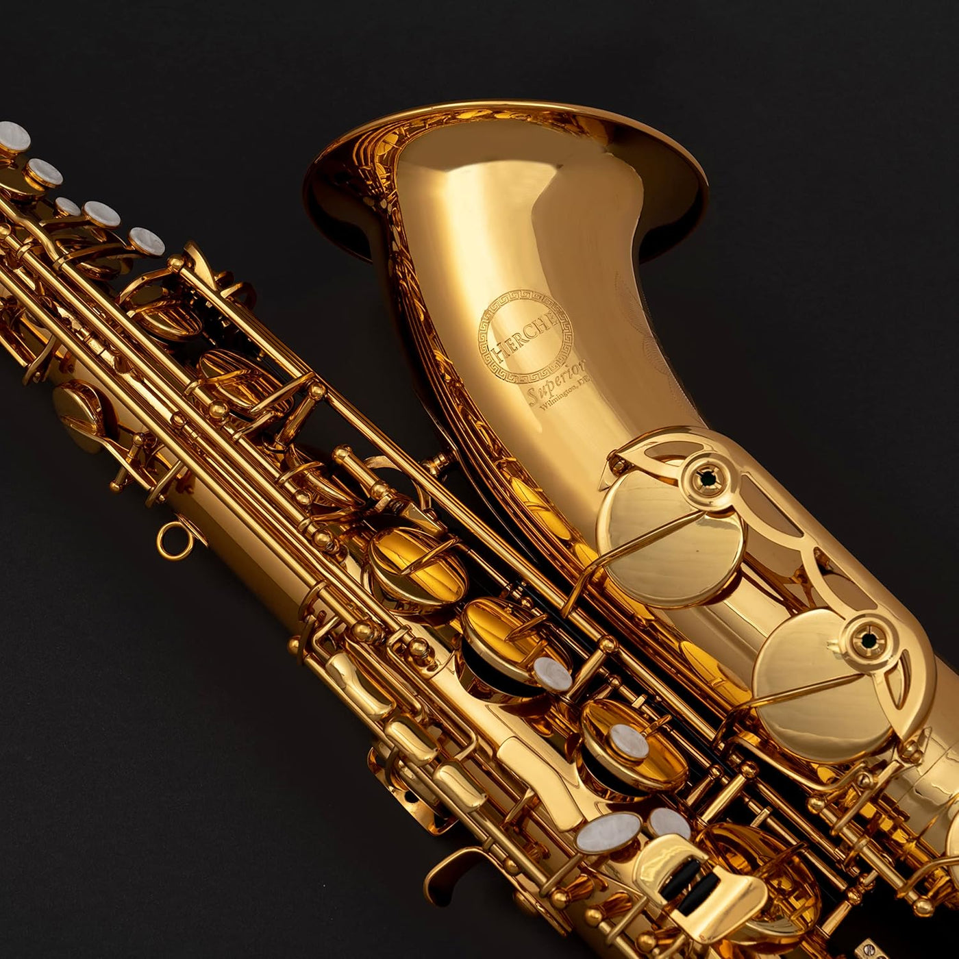 Saxophone Herche Superior Bb Tenor Saxophone X3 | Professional Instruments for All Levels | High F# Key | Educator Approved & Service Plan